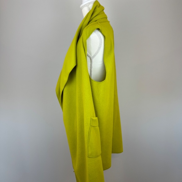 LE MODA Green Sleeveless Fleece Vest Sweater Pockets Classy / Size OSFA OSFM - Picture 8 of 11